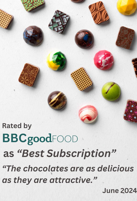 A banner with chocolates reading 'rated by BBC Good Food as best subscription'