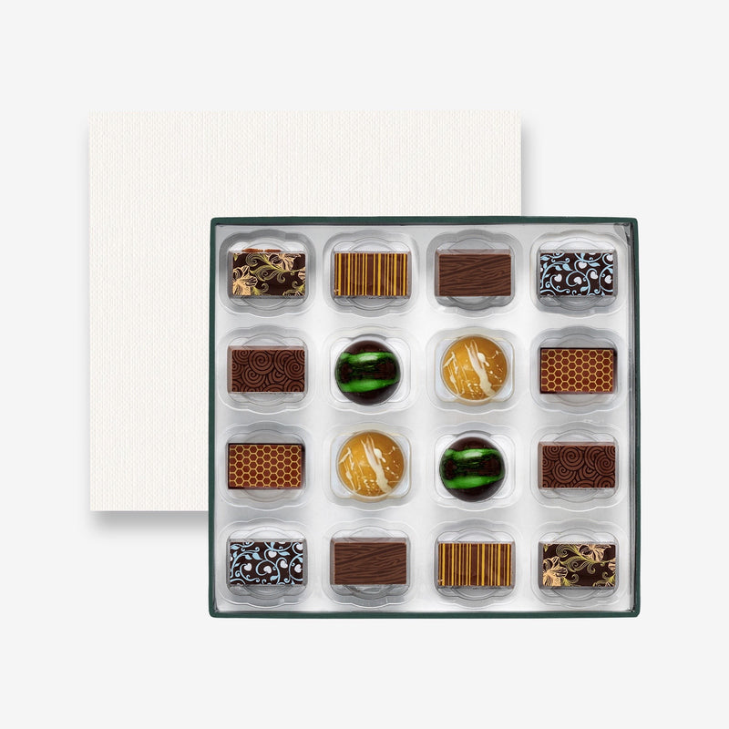 A premium chocolate box perfect for sharing, featuring 16 chocolates