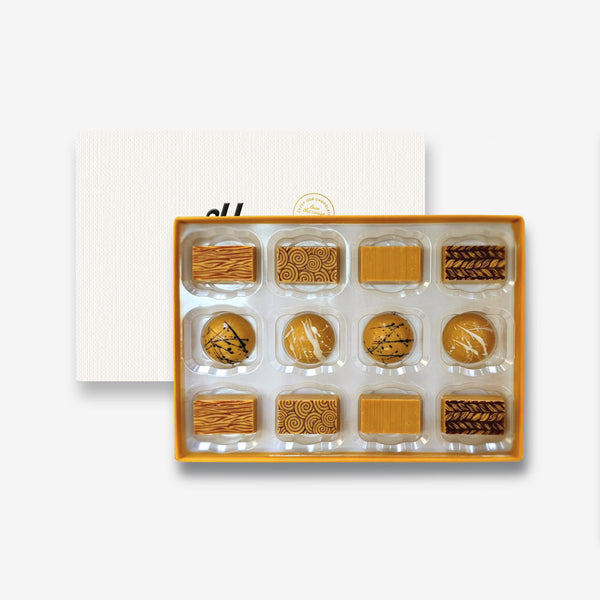 A box of 12 premium blonde chocolates 